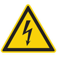 Pvc plaat gevaar voor elektrische spanning 200mm
